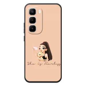 Силіконовый Чохол на Infinix Hot 60 Pro Plus з картинкой Модных девушек (З собакою)