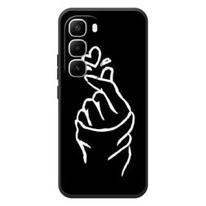 Чехлы (Знак сердечка) на Infinix Hot 60 Pro Plus (Сердце на черном)