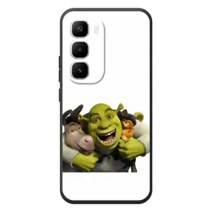 Печатный чехол с принтом Шрек для Infinix Hot 60 Pro Plus (Шрек осел и кот)
