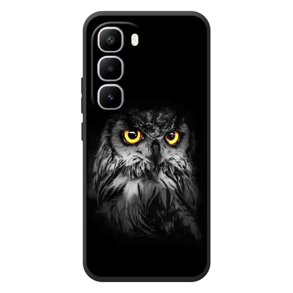 Чехол с рисунком «Сова на чёрном» для Infinix Hot 60 Pro Plus Чехол с рисунком «Сова на чёрном» для Infinix Hot 60 Pro Plus