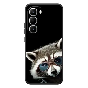 Силиконовый Чехол с Енотами на Infinix Hot 60 Pro Plus (Стильный Енот)