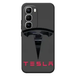 Силіконовий бампер з картинкою машини на Infinix Hot 60 Pro Plus (Logo TESLA)