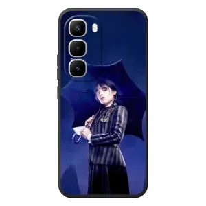 Чехлы с принтом Уэнсдей на Infinix Hot 60 Pro Plus (Уэнсдей с зонтом)