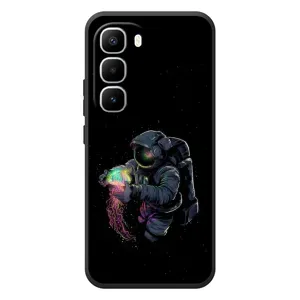 Силіконовый Чохол з принтом "Космонавти" на Infinix Hot 60 Pro Plus (В руках земля)