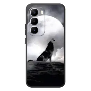 Чехол с Волком на Infinix Hot 60 Pro Plus (Волк и луна)