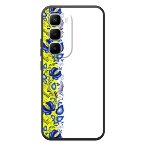 Силиконовый Чехол на Infinix Hot 60 Pro Plus с картинкой Вышиванки (Желто-синяя вышиванка)
