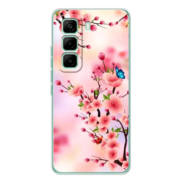 Чехол с рисунком «Бабочки на сакуре» для Infinix Hot 60 Pro Чехол с рисунком «Бабочки на сакуре» для Infinix Hot 60 Pro