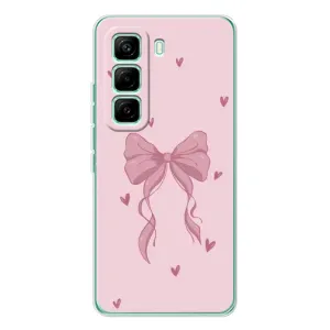 Чехол банты для Infinix Hot 60 Pro (Бант на розовом)
