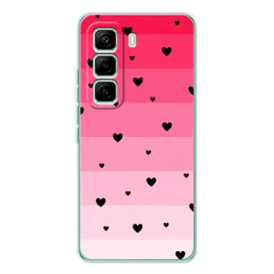 Чохли з тематикою "Маленькі Сердчеки" на Infinix Hot 60 Pro (Чорні сердечка)