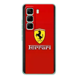 Силиконовый бампер с картинкой машины на Infinix Hot 60 Pro (Ferrari Logo)