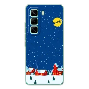 Силиконовый бампер на рождество для Infinix Hot 60 Pro (Город в снегу)