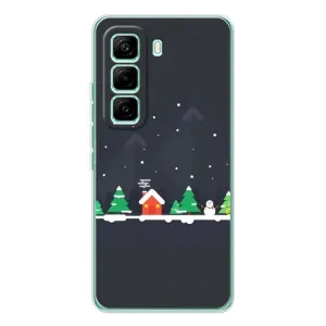 Силиконовый бампер на рождество для Infinix Hot 60 Pro (Город зимний)