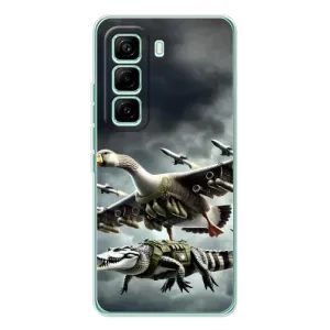 Чехол с мемами тралалело тралала для Infinix Hot 60 Pro (Гусини и крокодило)