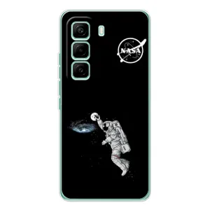 Силиконовый бампер с принтом "Наса" на Infinix Hot 60 Pro (Космонавт баскетболист)