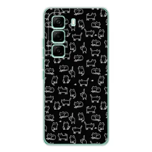 Чохол на тематику: Коти для Infinix Hot 60 Pro (Котики на чорному)