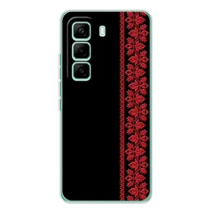 Силиконовый Чехол на Infinix Hot 60 Pro (Красная Вышиванка)