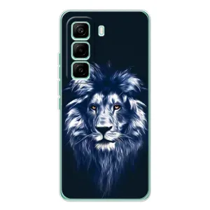 Чехол с картинкой на Infinix Hot 60 Pro (Лев - синий)