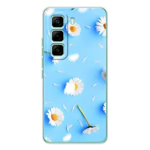 Чохол з Квітами для Infinix Hot 60 Pro (ромашки на блакитному)