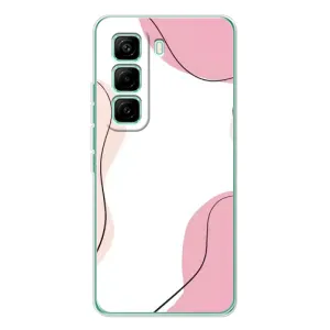Чохол квітковий дизайн для Infinix Hot 60 Pro (Рожевий фон)