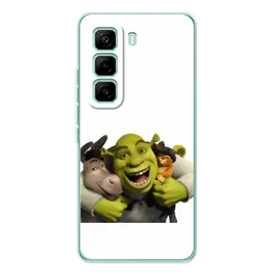 Друкований чохол з принтом Шрек для Infinix Hot 60 Pro (Шрек осел і кіт)