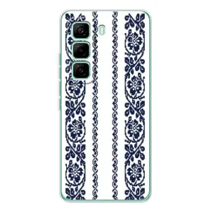 Силиконовый Чехол на Infinix Hot 60 Pro с картинкой Вышиванки (Синяя вышиванка)