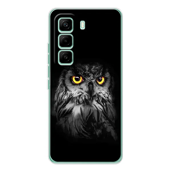 Чехол с рисунком «Сова на чёрном» для Infinix Hot 60 Pro Чехол с рисунком «Сова на чёрном» для Infinix Hot 60 Pro