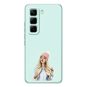 Силіконовый Чохол на Infinix Hot 60 Pro з картинкой Модных девушек (В шапці)