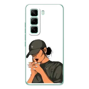 Силіконовый Чохол на Infinix Hot 60 Pro з картинкой Модных девушек (У зеленому)