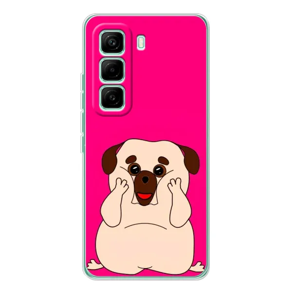 Чехол с рисунком «Веселый Мопсик» для Infinix Hot 60 Pro Чехол с рисунком «Веселый Мопсик» для Infinix Hot 60 Pro