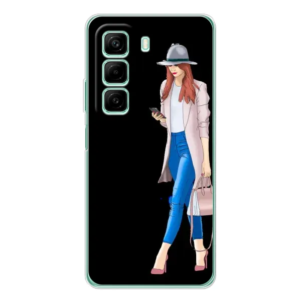 Чехол с рисунком «Девушка со смартфоном» для Infinix Hot 60 Чехол с рисунком «Девушка со смартфоном» для Infinix Hot 60