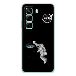 Силіконовый бампер з принтом "Наса" на Infinix Hot 60 (Космонавт баскетболіст)