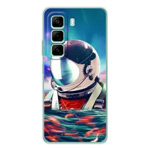 Силіконовый Чохол з принтом "Космонавти" на Infinix Hot 60 (Космонавт у воді)