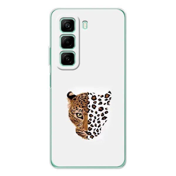 Чехол с рисунком «Леопард на белом» для Infinix Hot 60 Чехол с рисунком «Леопард на белом» для Infinix Hot 60