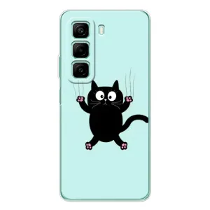 Силіконовий чохол з котиком для Infinix Hot 60 (Падаючий кіт)