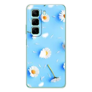 Чохол з Квітами для Infinix Hot 60 (ромашки на блакитному)