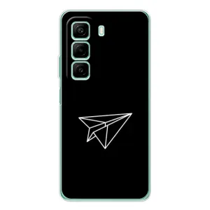 Чехол с картинками на черном фоне для Infinix Hot 60 (Самолетик)