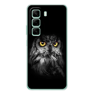 Чехлы с принтом СОВЫ для Infinix Hot 60 (Сова на чёрном)