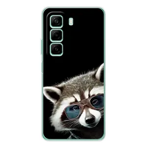Силиконовый Чехол с Енотами на Infinix Hot 60 (Стильный Енот)