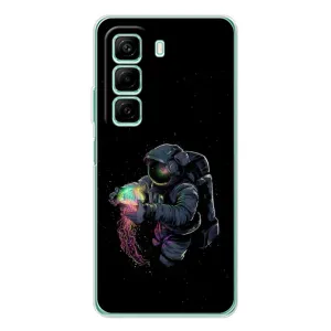 Силіконовый Чохол з принтом "Космонавти" на Infinix Hot 60 (В руках земля)