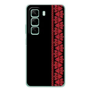 Силиконовый Чехол на Infinix Hot 60 с картинкой Вышиванки (Вышиванка на черном)