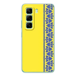 Силиконовый Чехол на Infinix Hot 60 (Вышиванка на желтом)
