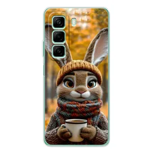 Друкований чохол 'Звірята з кавою' для Infinix Hot 60 (Зайчик з кавою)