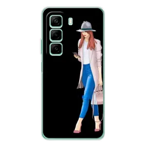 Чохол з картинкою Модні Дівчата Infinix Hot 60i (Дівчина з телефоном)