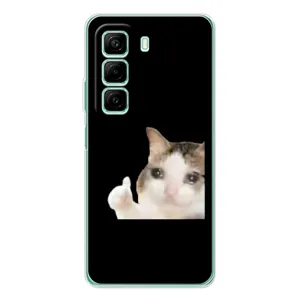 Бампер с принтом Мемы для Infinix Hot 60i (Кот в слезах)