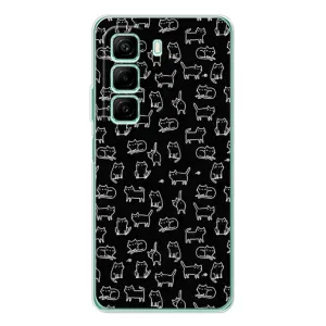 Чехол на тематику: Коты для Infinix Hot 60i (Котики на черном)