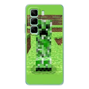 Чехлы для Infinix Hot 60i (Персонажи Майн Крафт) (Крипер 2)