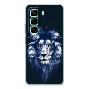 Чехол с картинкой на Infinix Hot 60i (Лев - синий)