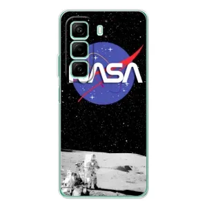 Силиконовый бампер с принтом "Наса" на Infinix Hot 60i (Nasa на луне)