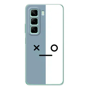 Силиконовые Чехлы (смешные стикеры) для Infinix Hot 60i (Серо-белый)