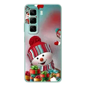 Чехлы на Новый Год Infinix Hot 60i (Снеговик в шапке)